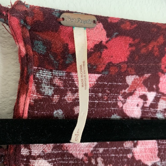 Free People All The Right Ruffle Red Floral Romper - Picture 6 of 8